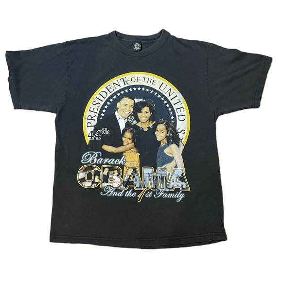 Vintage Rare Barack Obama 2008 Y2K President USA Shirt Rap - Picture 1 of 4